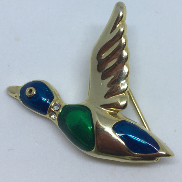 Vintage Signed NLH Landau Duck Brooch Pin 1987 - Picture 1 of 3